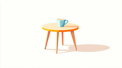 This vibrant cartoon image of a table features a sleek design and playful textures, making it perfect for modern aesthetics.