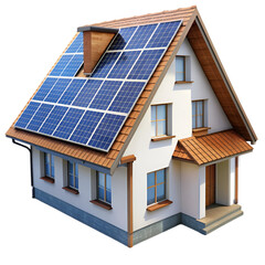 Fototapeta premium House with solar panel on roof