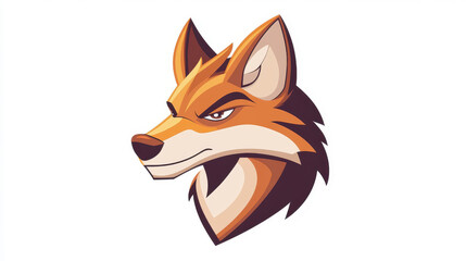 Fototapeta premium Easytoedit Coyote head illustration, crafted with layers and a fun cartoon texture for a modern look.