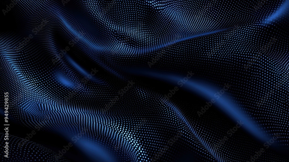 Aufkleber explore a cuttingedge 3d abstract design, featuring a dark blue background and flowing dots that rep