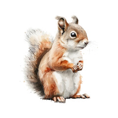 Cute squirrel illustration, perfect for children and animal themes - Flat Vector Illustration