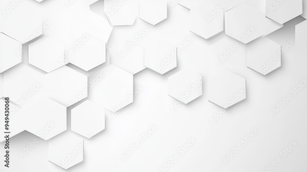 Poster a modern, abstract hexagon design with honeycomb texture creates a light, dynamic white background f