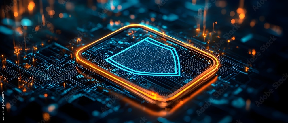 Poster digital wallet icon with a shield symbolizing protection against fraud and unauthorized access 3d re