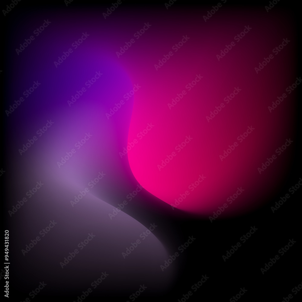 Poster abstract colorful smooth curve gradient background with flowing purple, pink, and violet colors blending smoothly on a black backdrop