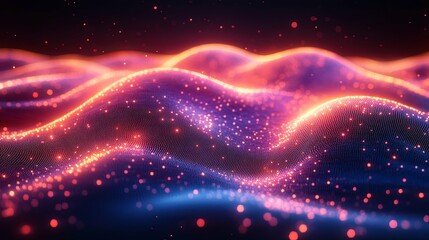 High-tech backdrop featuring neon lights matrix background