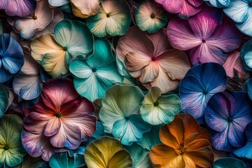  colorful 3D Polymer Flowers Illustration. Spring background. Floral pattern.