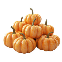 Fototapeta premium A pile of small, orange pumpkins stacked neatly, perfect for autumn decoration, Halloween, and Thanksgiving themes.