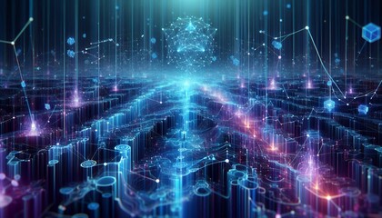 Cyber big data flow blockchain data network line