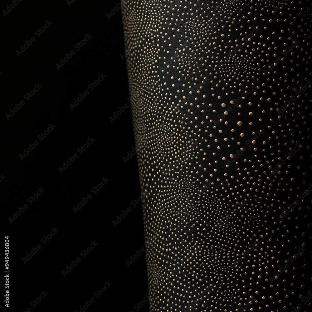 Poster abstract black and gold pattern with polka dots
