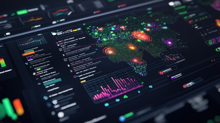 Global Data Analysis Dashboard with World Map and Charts