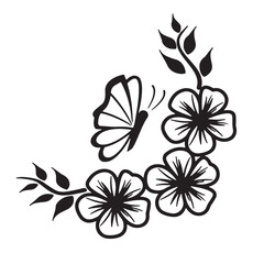 Flower silhouette. Vector illustration.