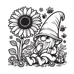 Flower silhouette. Vector illustration.