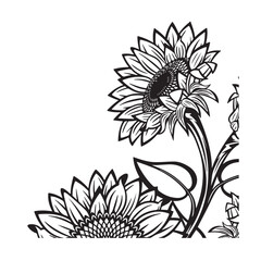 Flower silhouette. Vector illustration.