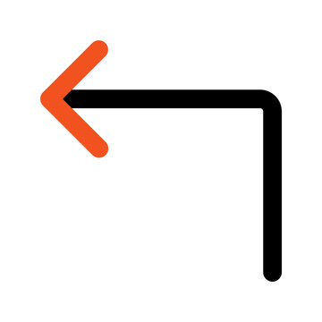 recommend clip art: turn left outline color icon