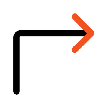 recommend clip art: turn right outline color icon