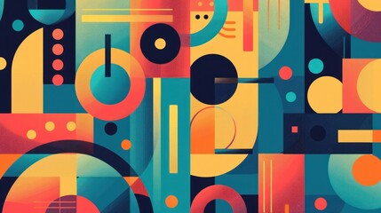 Obraz premium Abstract Poster geometric background. AI generated images