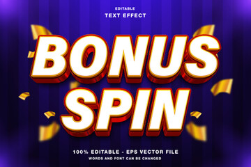 Bonus Spin 3d Editable Text Effect Template Style Premium Vector