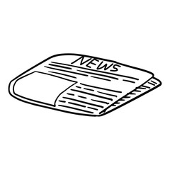 News Headlines Line Art. Newspaper hand drawn black and white. doodle business object