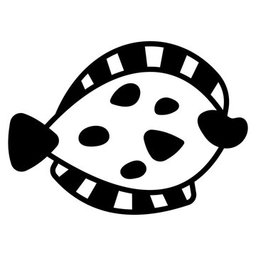 recommend clip art: Flounder Fish Solid Black