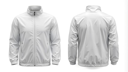white trucker jacket for mockup isolated on white