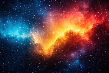 A colorful galaxy with a blue and orange cloud