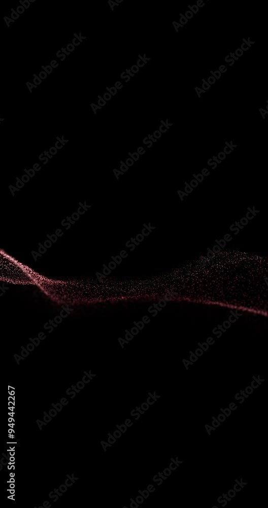 Aufkleber slow moving red dotted wavy detailed lines on dark black copy space vertical background seamless loo