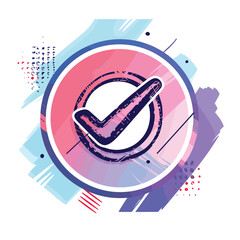 Fototapeta premium Profile verification icon. Approved check mark vector icon. Approve stamp or medal. Collection premium quality badges, Tick and Verification Icon Set. 