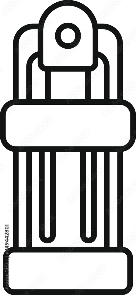 Poster dynamite bomb with timer and detonator icon in outline style isolated on white background