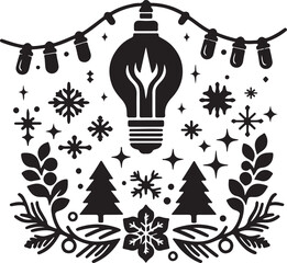 vector christmas tree with snowflakes