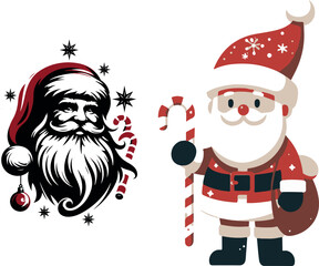 santa claus and christmas vector art