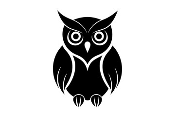 Minimalist Luzon Scops Owl Silhouette, Vector Illustration, Wildlife Clipart