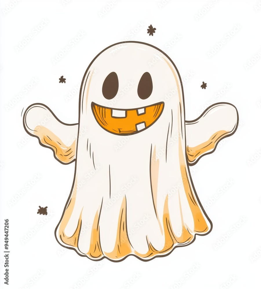 Wall mural Halloween characters white background