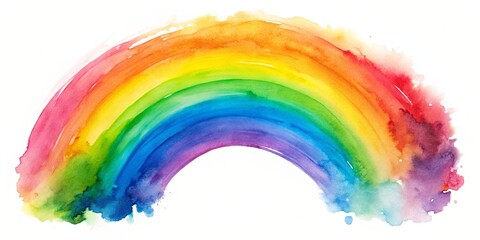 Obraz premium Vibrant and abstract watercolor rainbow isolated on white background