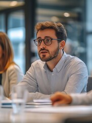 a diverse group of stakeholders engaged in a strategic meeting. collaboration, leadership buy-in, and active participation in driving the firm towards a knowledge-centric future.