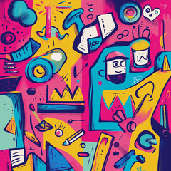 The image you upload depicts a meeting or presentation situation in an office environment, with friendly and happy people talking and presenting data with charts and graphs displayed on a large screen