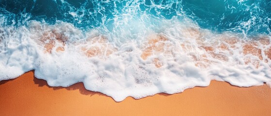 Waves on the beach as a background. Beautiful natural background at the summer time
