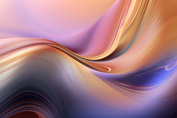 Fototapeta premium Captivating Pastel Pink and Gold Swirling Abstraction with Smooth Curves and Ultrafine Details