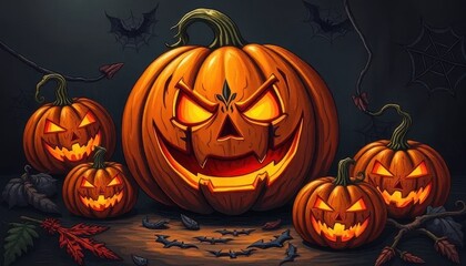 halloween pumpkin on a dark background