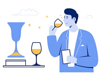 Ilustraci&oacute;n al estilo de arte 2D, Dibujos minimalistas,  ilustraciones editoriales y en situaciones cotidianas en colores amarillos y negros con fondo blanco. Elementos gr&aacute;ficos de  personajes. IA gen