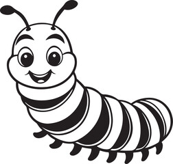 Caterpillar vector art silhouette illustration generated ai