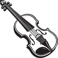 Obraz premium Violin isolated on a white background vector illustration silhouette