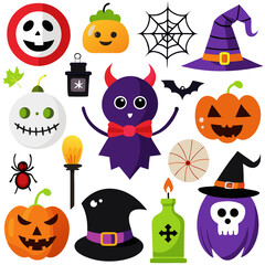 halloween icons set