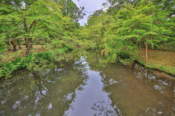 the river from Kinrin Lake, Yufuin japan May 15 2024