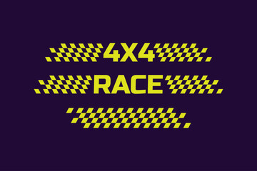 Racing stripe start finish vector set 