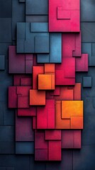 Abstract geometric shapes in vibrant colors creating a modern design.