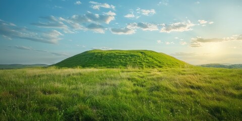 Obraz premium Hill Selected by Iron Age Tribes as a Strategic Stronghold 3000 Years Ago, with Earth Ramparts Still Standing at 2 Meters High