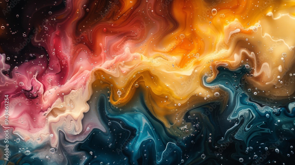 Poster a mixture of different colors of flow