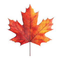 Naklejka premium Vibrant red maple leaf isolated on white background, symbolizing autumn, nature, and Canadian heritage.