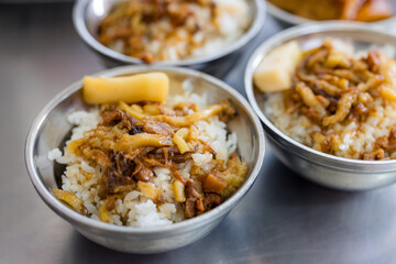 Taiwanese cuisine sweet soy sauce minced pork rice
