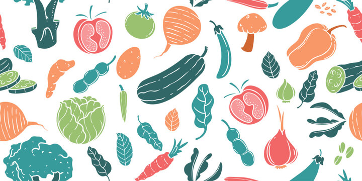 Vibrant Vegetable Pattern Illustration